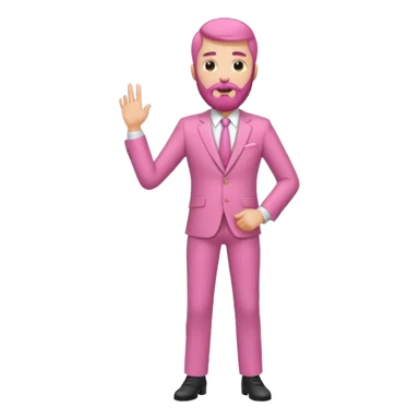 pink bearded man full body sticker