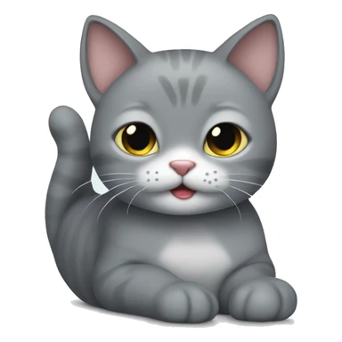 Grey cat want cuddle  sticker