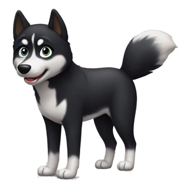 black husky,   sticker