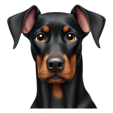 Black and tan Doberman Pinscher with floppy ears sticker