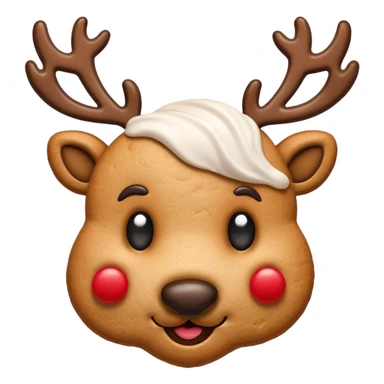 reindeer head shape cookie sticker