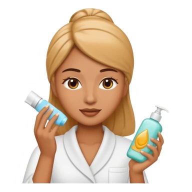 create a iphone emoji, woman using product skincare sticker