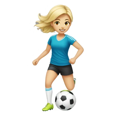 blond girl doing keepy uppies with a soccerball sticker
