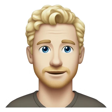 3/4 profile light curl blonde 30yo man blue eyed pale skin sticker