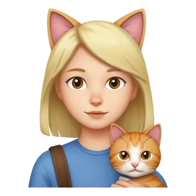 person with cat on their shoulder sticker