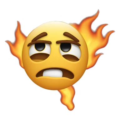 Emoji blowing fire with eyes closed sticker