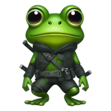 Ninja frog hacker sticker