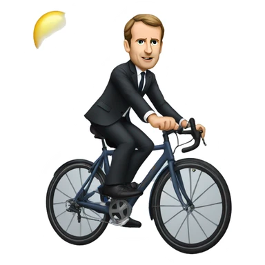 Macron sur un velo sticker