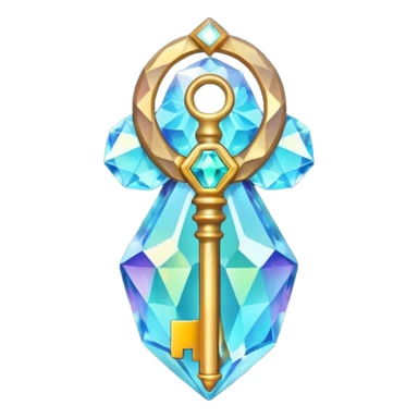 gemstone key unlocking a magic keyhole sticker