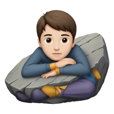 Tate McRae leaning on a large rock   sticker