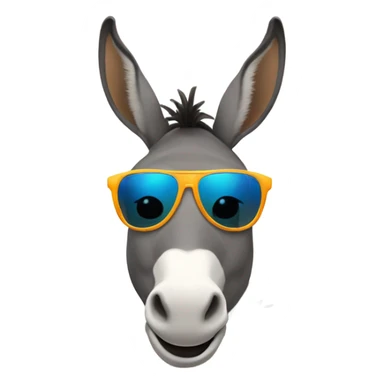 Donkey wearing sunglasses sticker