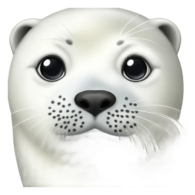 Harp seal with male face sticker
