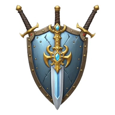 sword and shield, world of war craft style sticker