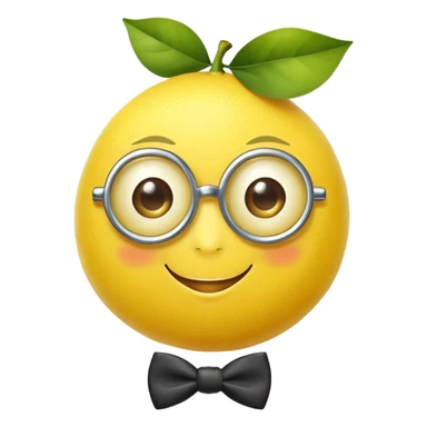 lemon with a face, monocle, and bow tie sticker
