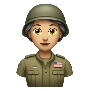 a caucasian female soldier sticker