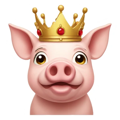 Pig with crown sticker