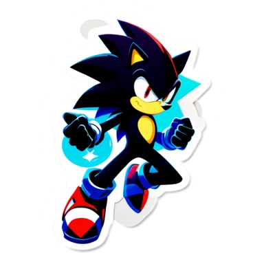 Shadow the Hedgehog which all chaos emeralds sticker