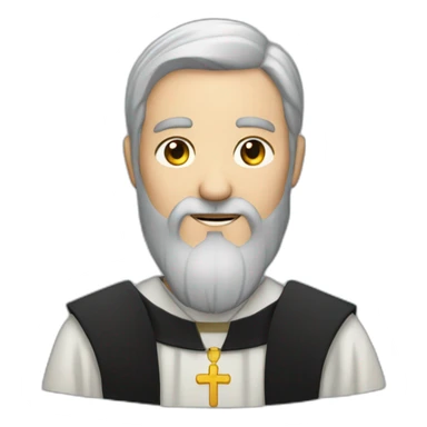 priest with long beared sticker