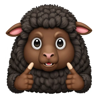 angery black sheep showing the middle finger sticker