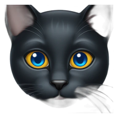black cat with blue eyes holds kvass sticker