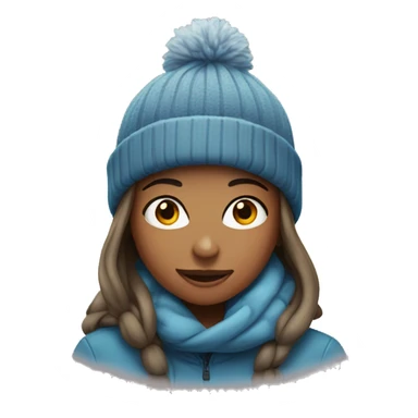 girl wearing a beanie in snow sticker