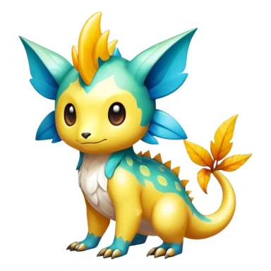 Exotic shiny rare epic cute Fakémon-creature, full body, with random markings sticker