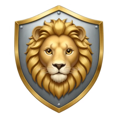 Brotherhood//lion in front of a silver shield  sticker