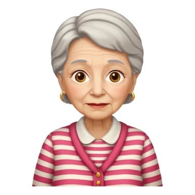 elderly woman with striped clothes sticker