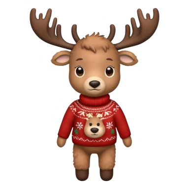 reindeer baby  cute, full body , in a christmas sweater sticker
