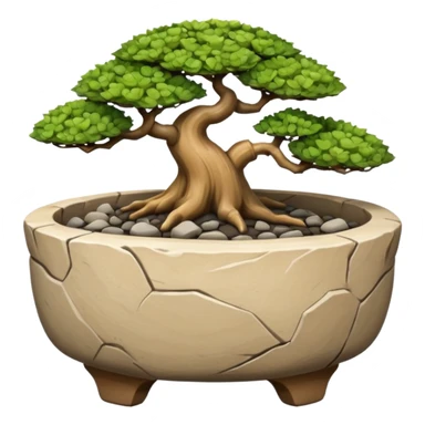 Shallow Flintstones bonsai pot only  sticker