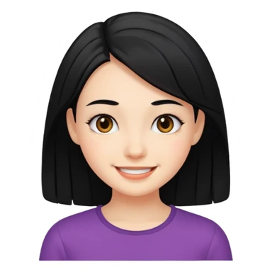 smiling girl with black hair sticker