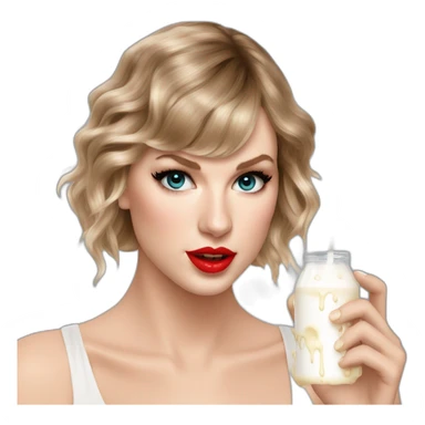 taylor-swift-selfie-milk-on-face-dripping sticker