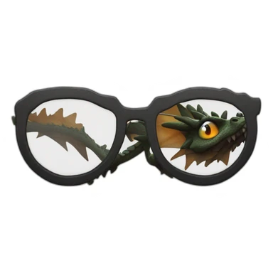Dragon avec des lunettes noires avec des pixels blancs sticker