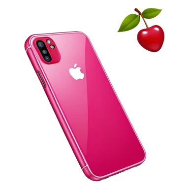 Pink iPhone 16 with cherries phone case  sticker