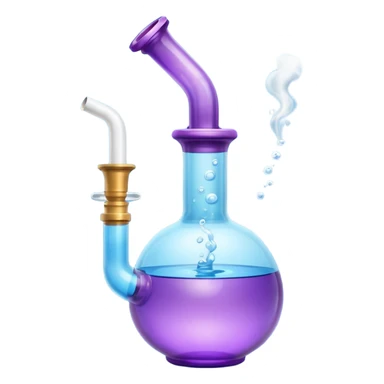 Purple Bong blue water smoking sticker