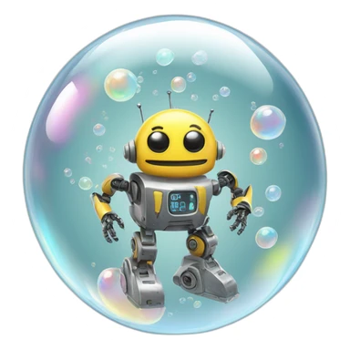 robot inside soap indestructible soap bubble sticker