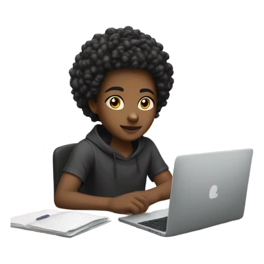 A black teen software engineer coding sticker