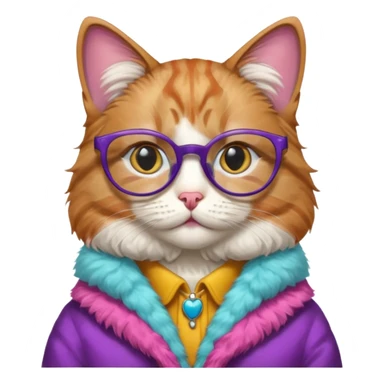 Cat wearing geekchic mood glasses  sticker