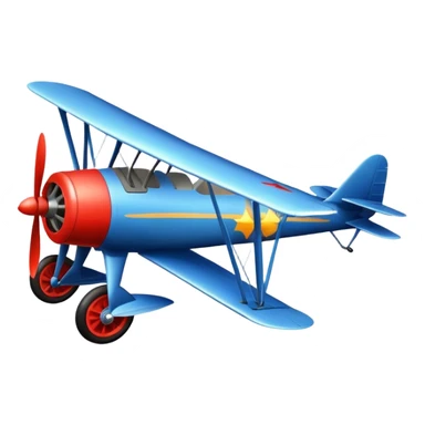 Jet powered biplane sticker