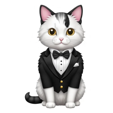 Cat wearing a tuxedo sticker