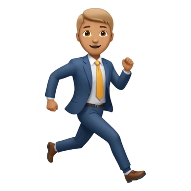 businessman picking running, face direct to camera sticker