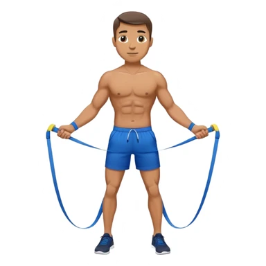fit man with blue shorts resistance bands exercises sticker