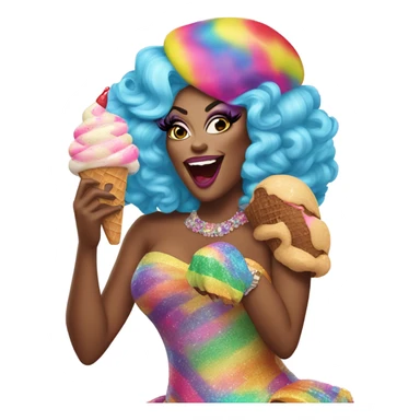 Drag queen eating ice cream sticker