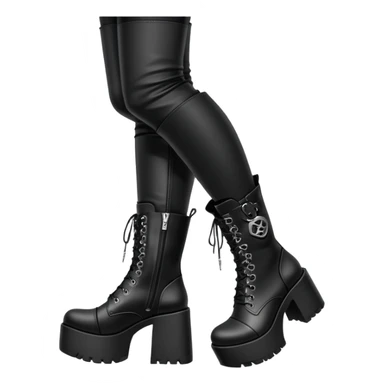 Black fashionista gothic aesthetic boots sticker