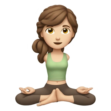 White girl brown hair doing yoga  sticker
