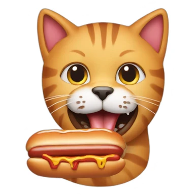Cat eating a hotdog sticker