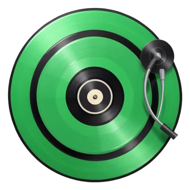Vinyl record with green point  sticker