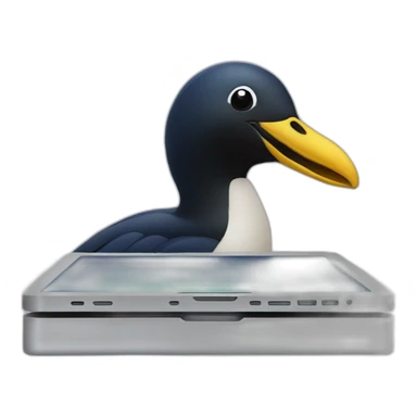 a minnesota loon coding on a macbook sticker