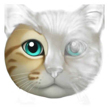 Turquoise cat love sticker