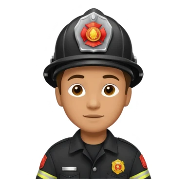 Firefighter with Black uniform sticker
